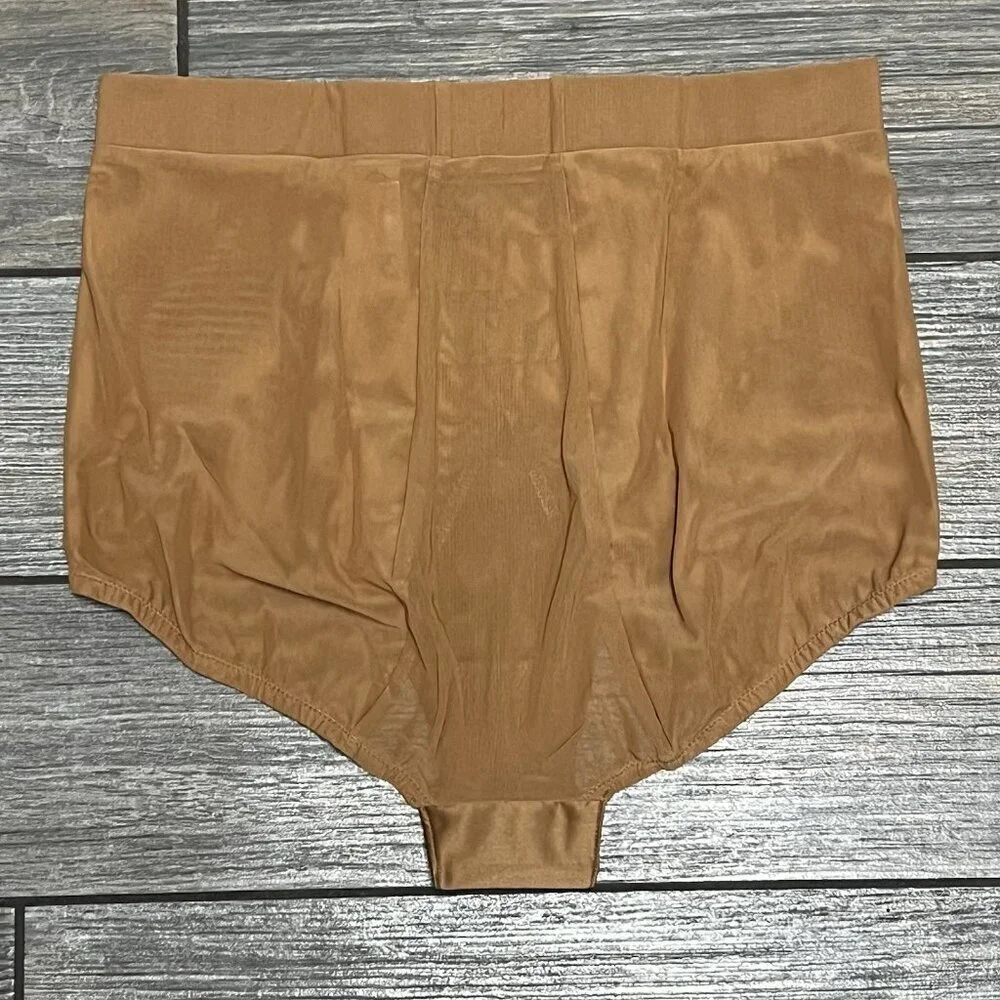 NWT $48 HAH X Free People Hi Waisted Panty Size Small Brown Sugar Sheer Pin Up